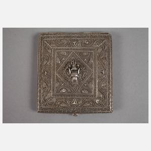 Zigarettenetui und Zündholzschachtel Silber