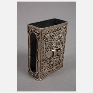 Zigarettenetui und Zündholzschachtel Silber