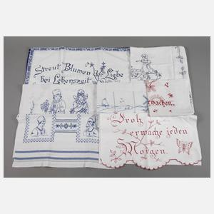Konvolut figürliche Ziertücher