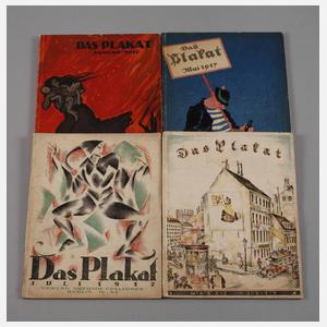 Vier Hefte "Das Plakat" 1917