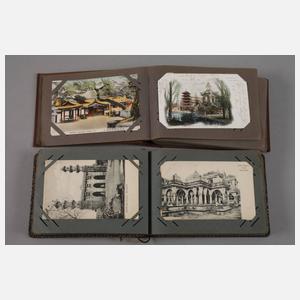 Paar Ansichtskartenalben Asien