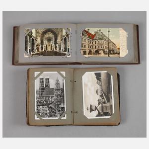 Zwei Ansichtskartenalben München