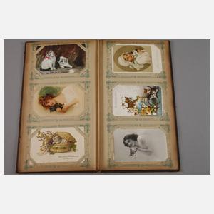 Paar Postkartenalben Hund und Katze