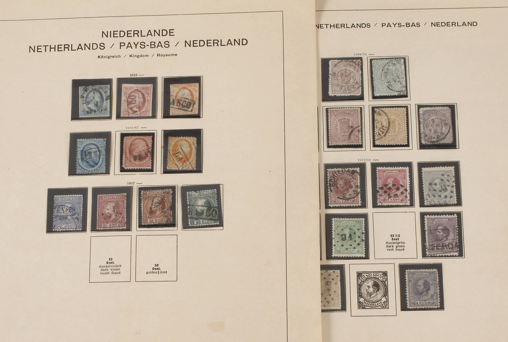 Sammlung Briefmarken Niederlande 1869–1944