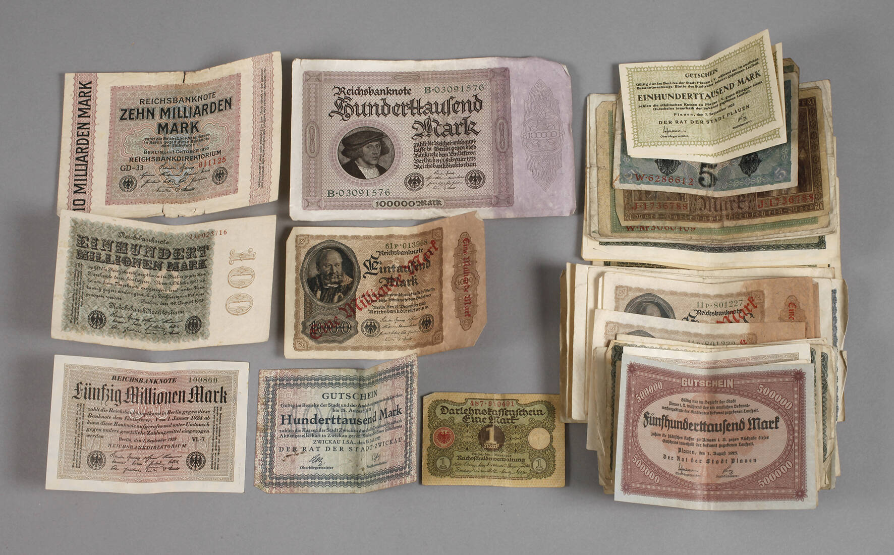 Konvolut Reichsbanknoten und Notgeldscheine