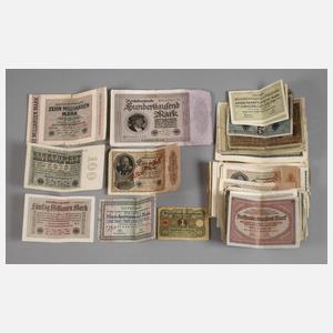 Konvolut Reichsbanknoten und Notgeldscheine