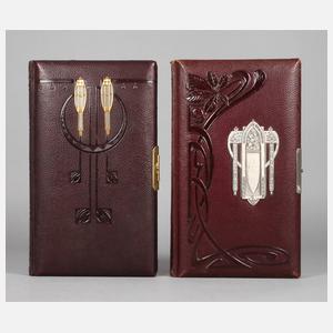 Paar dekorative Alben Carte de Visite in Jugendstilmanier