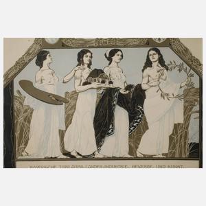 Jugendstilurkunde Gewerbeverein Memmingen