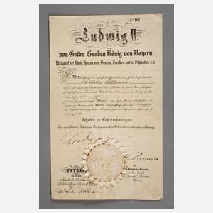 Autogramm Ludwig II. von Bayern