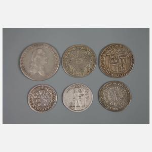 Konvolut Silbermünzen Frühe Neuzeit