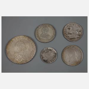 Konvolut Silbermünzen