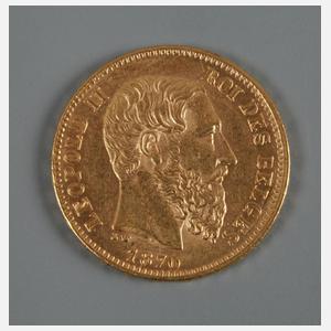 20 Francs Belgien 1870