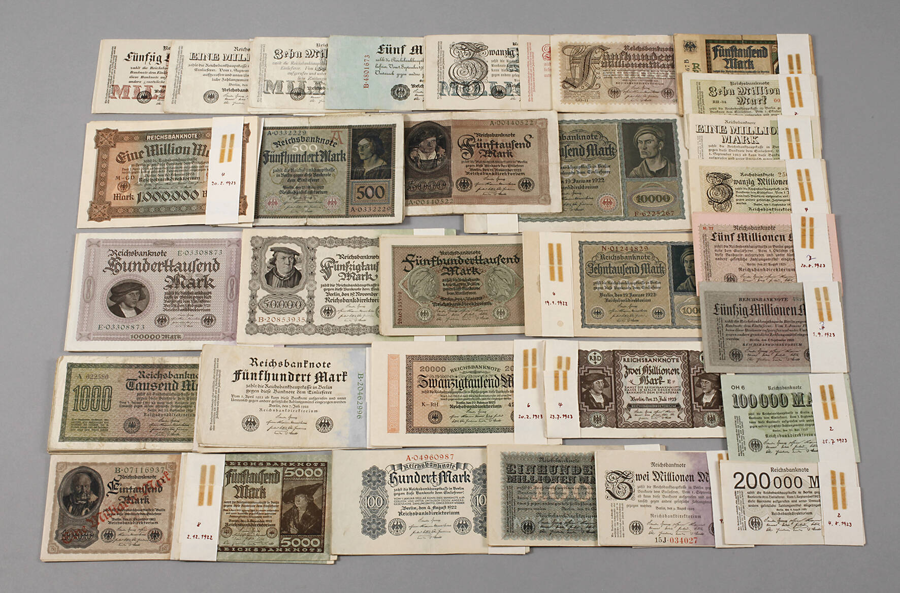 Großes Konvolut Reichsbanknoten
