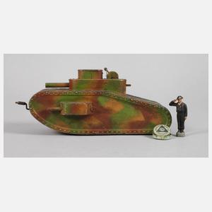 Hausser/Elastolin Tank mit drei Geschützen
