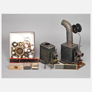 Zwei Kinematographen mit Zubehör