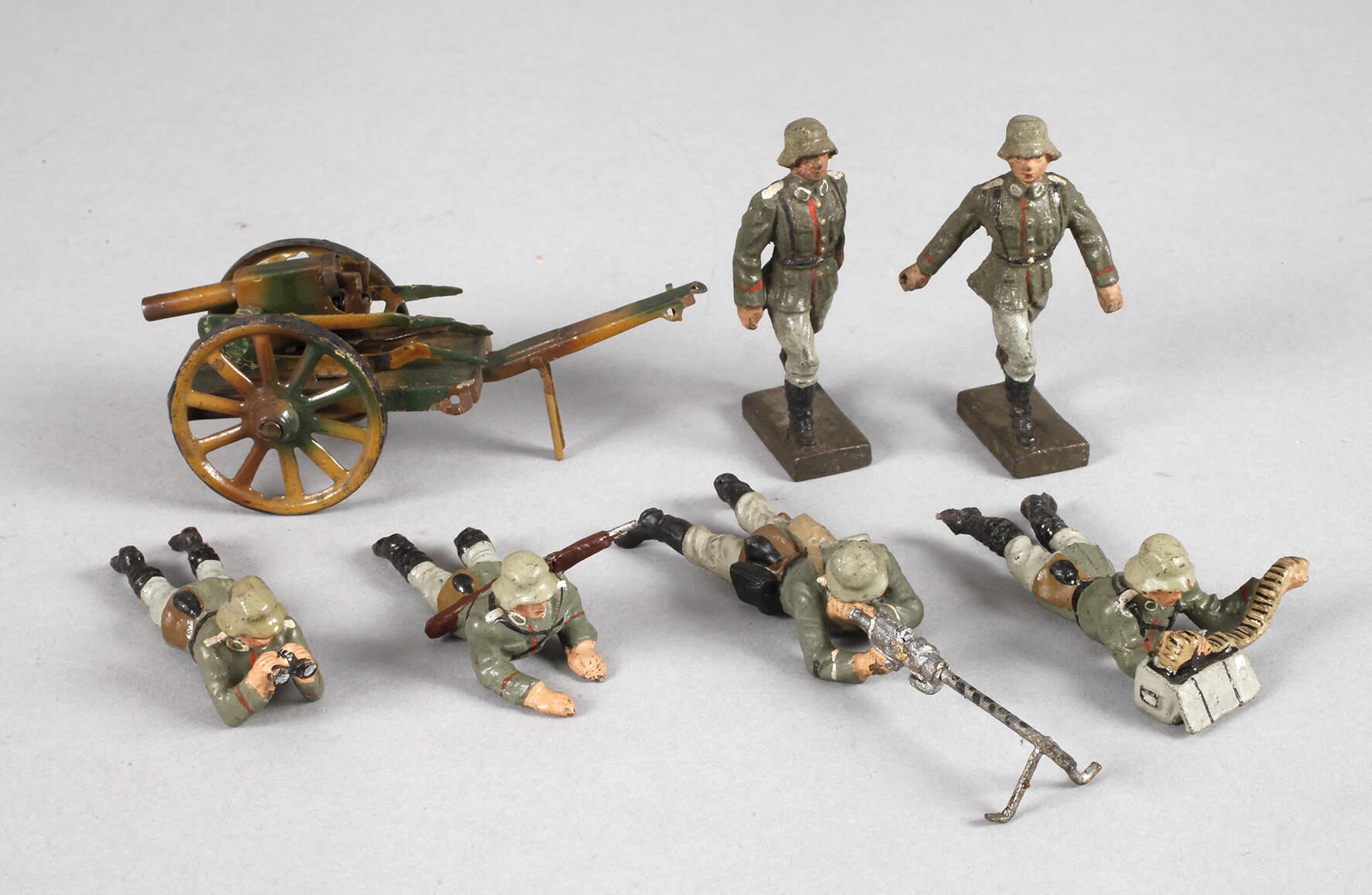 Lineol Massesoldaten als Maschinengewehrgruppe