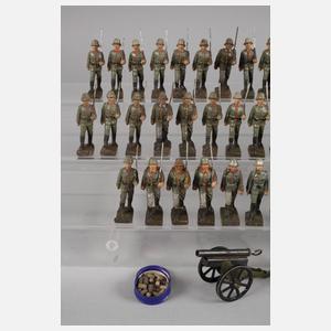 Lineol Massesoldaten als Paradefiguren