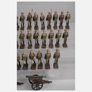 Lineol Massesoldaten als Paradefiguren