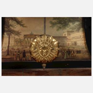 Biedermeier-Tischuhr mit Berliner Ansicht