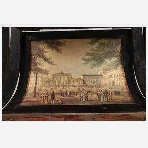 Biedermeier-Tischuhr mit Berliner Ansicht