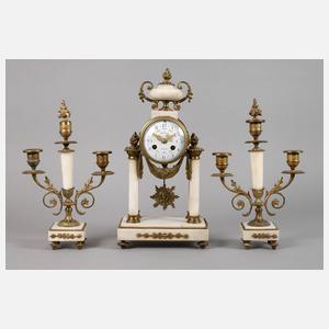 Kaminuhr mit zwei Beistellern