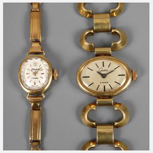 Zwei Damenarmbanduhren Glashütte