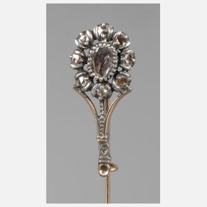 Reversnadel mit Diamantrosen
