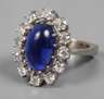 Damenring mit Saphir und Brillanten