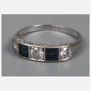 Damenring mit Saphiren und Brillanten
