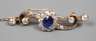 Jugendstilbrosche mit Saphir und Diamanten