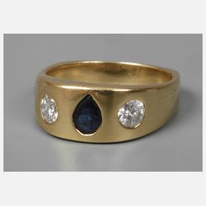 Bandring mit Saphir und Brillanten