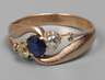 Damenring mit Saphir und Diamanten