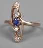Damenring mit Saphir und Diamanten