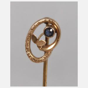 Reversnadel mit Saphir