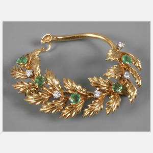 Brosche mit Smaragden und Brillanten