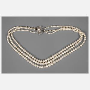 Dreireihiges Perlencollier