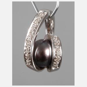 Anhänger mit Perle und Diamanten