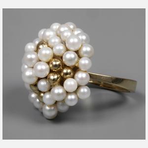 Damenring mit Perlen