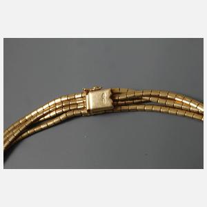 Vierreihige Goldkette