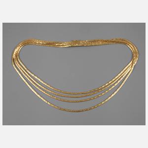 Vierreihige Goldkette