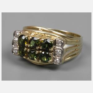 Damenring mit Turmalinen und Diamanten