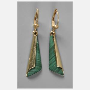 Paar Ohrhänger mit Malachit