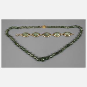 Kette und Armband mit Jade
