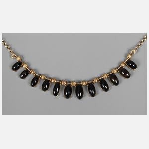 Collier mit Obsidiancabochons