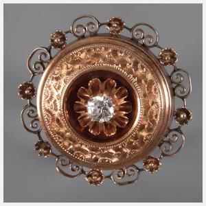 Historismusbrosche mit Diamant