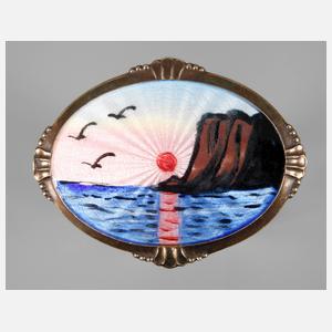 Brosche mit Emailmalerei