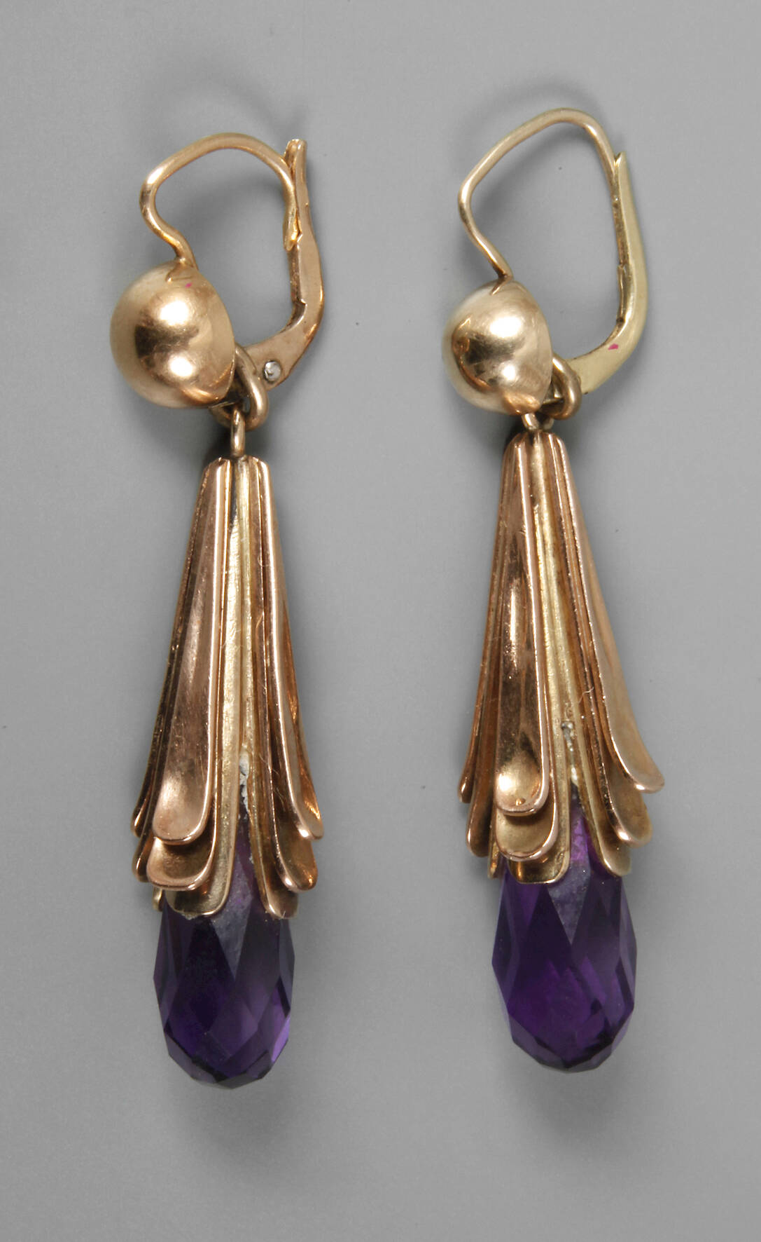 Paar Ohrhänger mit Amethyst