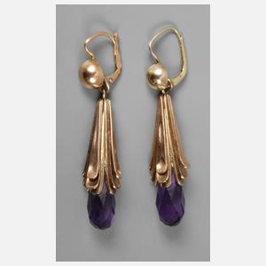 Paar Ohrhänger mit Amethyst