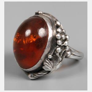 Damenring mit Bernstein