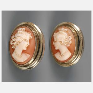 Paar Ohrhänger mit Kameen